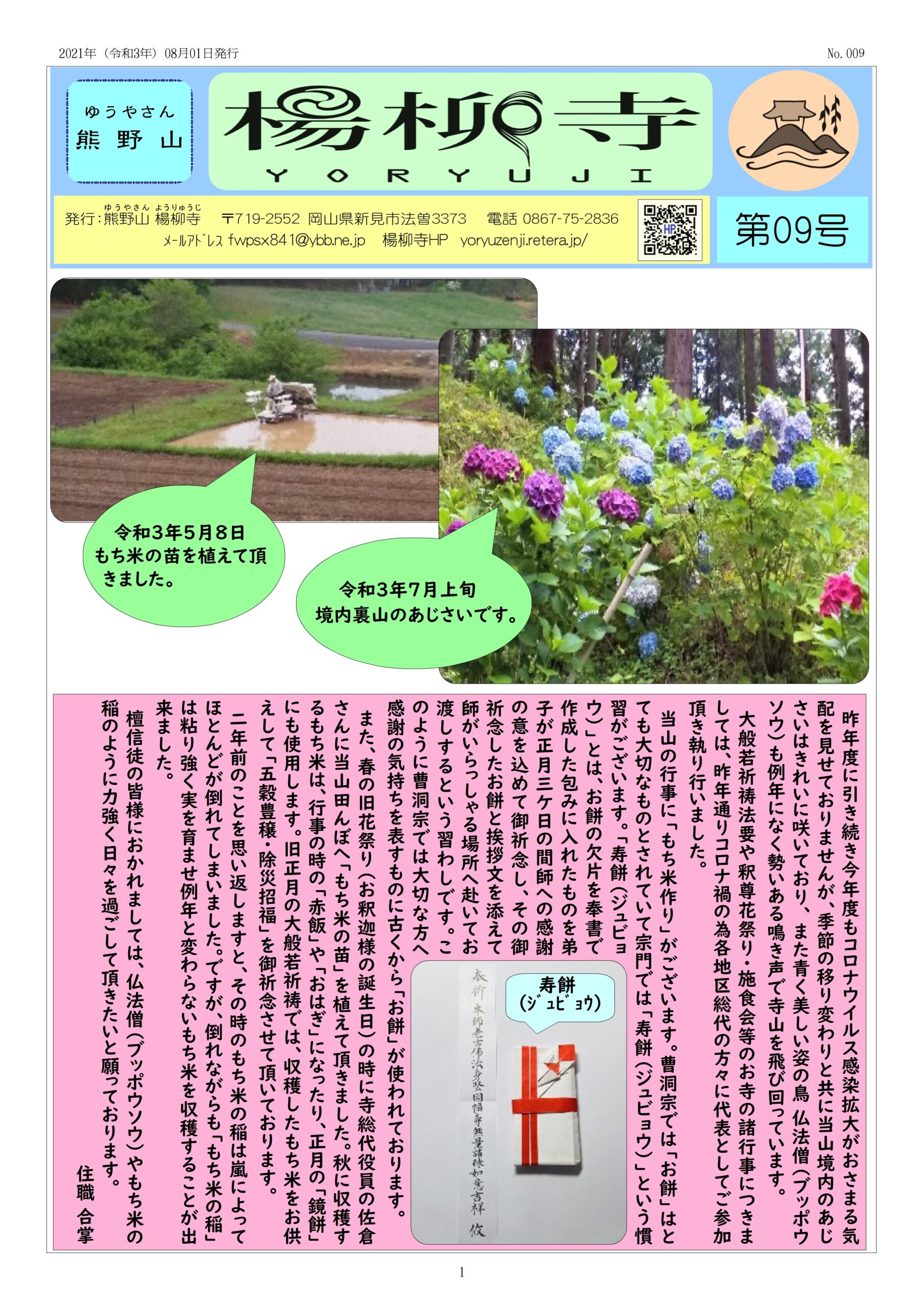 令和3年8月寺報 1